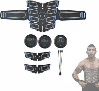 Bovista Oplaadbare Buikspiertrainer - Ems Trainer - Elektrisch - Ems - Spierstimulator - Sixpack Trainer - Afvallen - Blauw