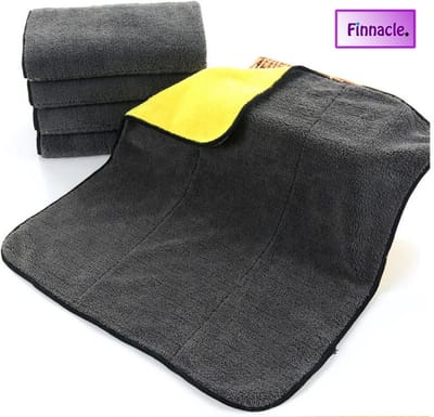 Finnacle - Microvezeldoek - Geel Zwart - 40 x 40 cm - Auto droogdoek | Wassen | Detailing | 15 stuks