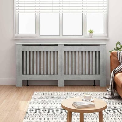 Radiatorbekleding - Decoratieve hoes - Woonkamer Verfraaien - Veilig voor kinderen - 172 cm lang - Betongrijs