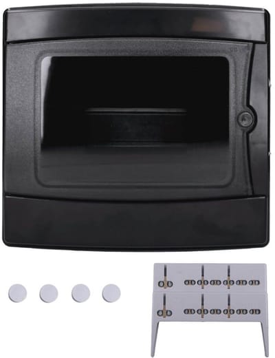 Opbouwverdeler voor vochtige ruimtes - IP65, 8 modules, Slagvast, Waterdicht