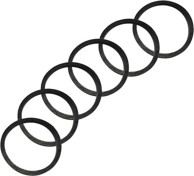 Set van 6 Rubber Ringen voor Afvoer en Wasmachine, 45mm Buitendiameter, 39mm Binnen, Waterdichte Spacer Ringen voor Sanitair en Leidingen