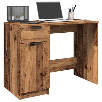 vidaXL - Bureau - 100x50x75 - cm - bewerkt - hout - oud - houtkleurig