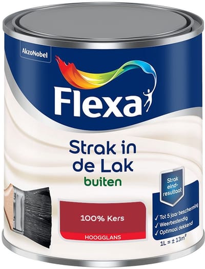 Flexa - Strak In De Lak Buitenlak Hoogglans - 100% Kers - Mengverf - 1 L