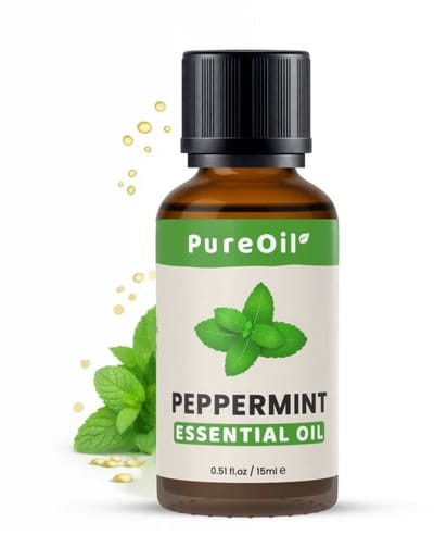 PureOil – Pepermuntolie Etherische Olie – 15ml – 100% Puur pepermint , Natuurlijk & Vegan – Pepermunt Olie Voor Huid | Gezicht | Nagels | Spinnen | Scalp | Diffuser | Aromatherapie - Peppermint Oil - Incl. Ebook