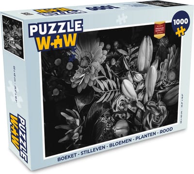 Puzzel Boeket - Stilleven - Bloemen - Planten - Rood - Legpuzzel - Puzzel 1000 stukjes volwassenen