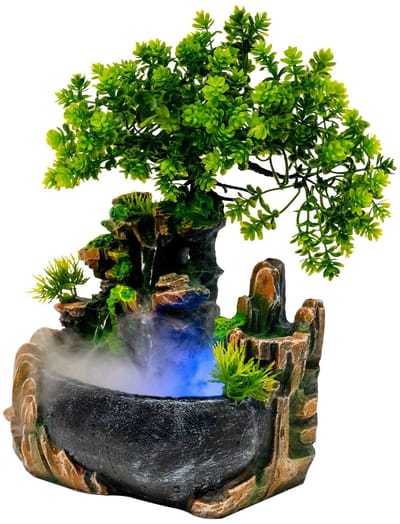 Geargalaxy Tafelfontein - Bureaufontein - Binnenfontein - Watervalfontein - Sfeerfontein - Met Mistfunctie - 20x15x28cm - Groen