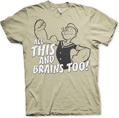 Popeye All This And Brains Too T-shirt kaki