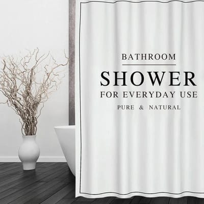 Solide Puur Natuurlijk Wit Zwart Waterdichte Douchegordijnen Badkamer Polyester 3D Meisjes Jongens Cadeaus W60H190(CM)-1 Pcs