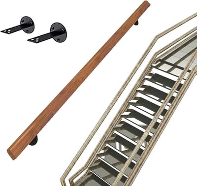 Trapleuningen (1 voet-20 voet), antislip houten trapleuning, thuis binnen loft oudere leuningen leuningen gangsteunstang, grijpstang (maat: 270 cm)