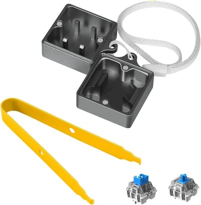 Switch Opener Kit met Switch Puller voor Mechanische Toetsenborden - Geschikt voor Cherry MX, Gateron, Kailh, Outemu en Panda Switches - Aluminium, Grijs/Geel