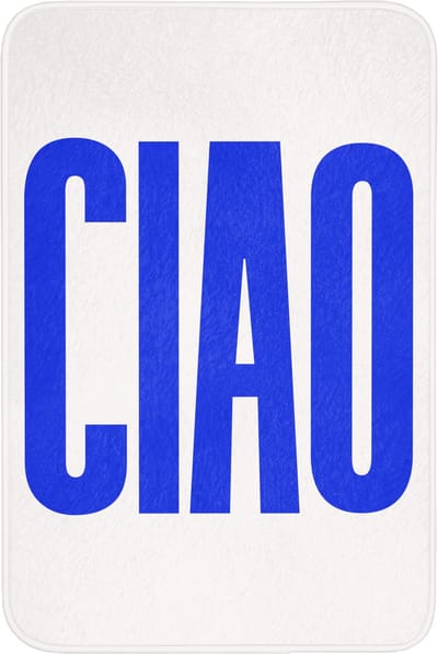 Badmat 60x90 cm - Antislip - Ciao - Hoofdletters - Blauw - Minimalistisch - Badmatten voor badkamer - Badkamermat - Douchemat - Badkamer mat