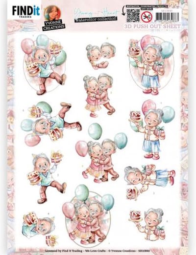 3D Push-Out - Yvonne Creations - Young at Heart - Party