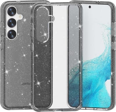Coverup Hoesje - Geschikt voor Samsung Galaxy S24 Hoesje - Coverup Glitter TPU Back Cover - Grijs