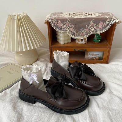 Strik Vierkante Neus Retro PU Leer Schoenen Dames Lente Zomer Zoet Cool Student Instappers Mary Janes Schoenen 40 gray