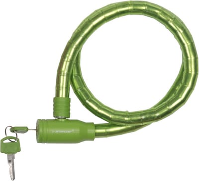 Dunlop kabelslot - groen - met plastic coating - 80 cm - Fietsslot voor motor/scooter/brommer/fiets