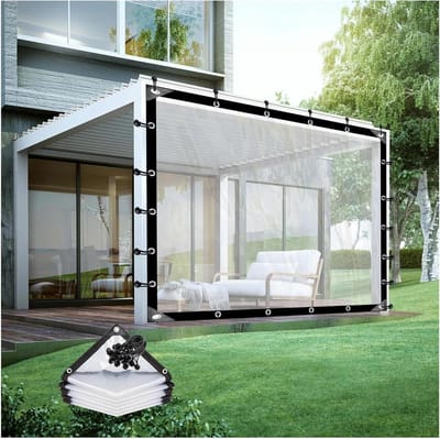 Transparante Zijwanden - Buitengordijn Terras - Buitenruimte Beschermen - Waterdicht PE Materiaal - 25 x 4 m - Transparant