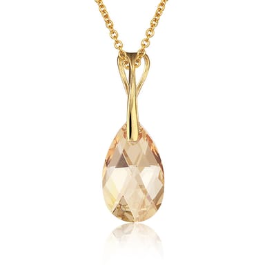 Montebello Ketting Pia DG510H - Swarovski Druppel - 925 Zilver Verguld - 16mm - 50cm