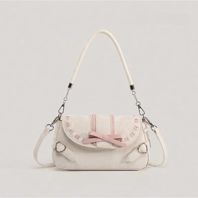 Sac Bow Sac Baguette Sac d'épaule sous le bras Sac bandoulière polyvalent portable beige multicolore