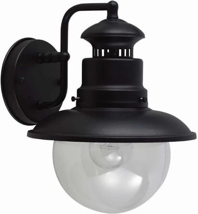 Landelijke Wandlamp - Steady Lighting - Metaal - Landelijk - E27 - L: 24.2cm - Voor Buiten - Woonkamer - Eetkamer - Zwart
