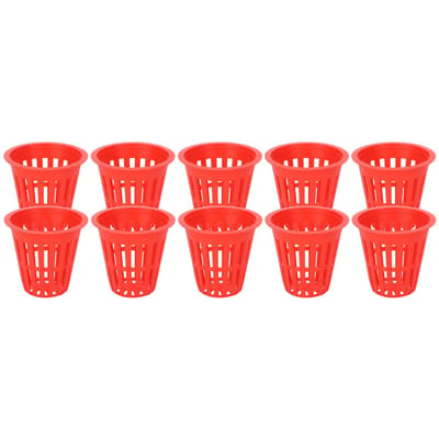 Lot de 10 paniers de plantation hydroponiques en plastique pour balcon et jardin, rouge red