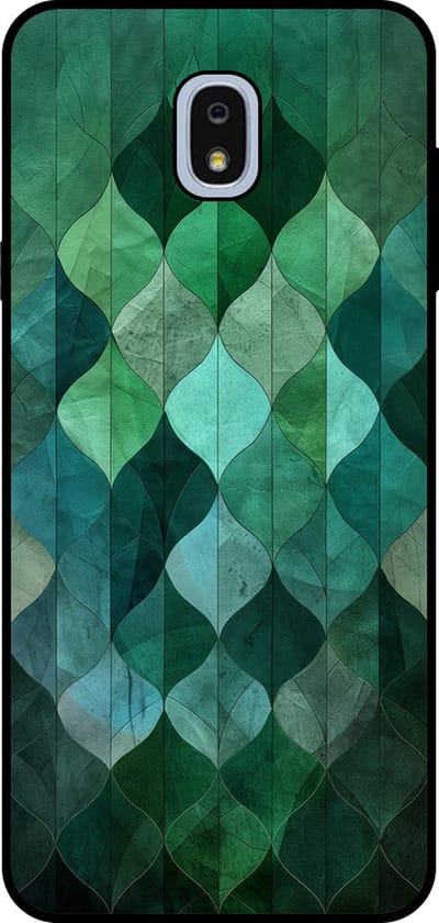 Smartphonica Telefoonhoesje Geschikt voor Samsung Galaxy J7 2018 met groene bladeren opdruk - TPU backcover case green leaf design - Groen geschikt voor Samsung Galaxy J7 2018