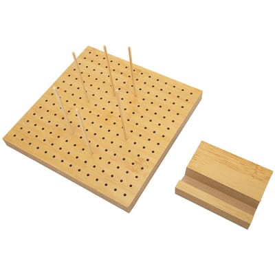 Planche de blocage au crochet avec 6 picots Trou de 3 mm de diamètre Tétragonum Bois Blocage au crochet pour mères débutantes S