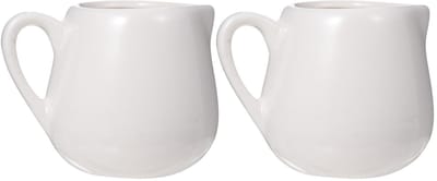 Dailygoods- Melkkruik Set van 2 - Keramisch - 100 ml - Handvat - Vaatwasserbestendig - Eenvoudig Design - Melkkannen