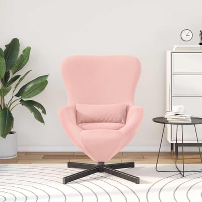 vidaXL - Eivormige - stoel - Roze - 63 - x - 73 - x - 90 - cm - Stof