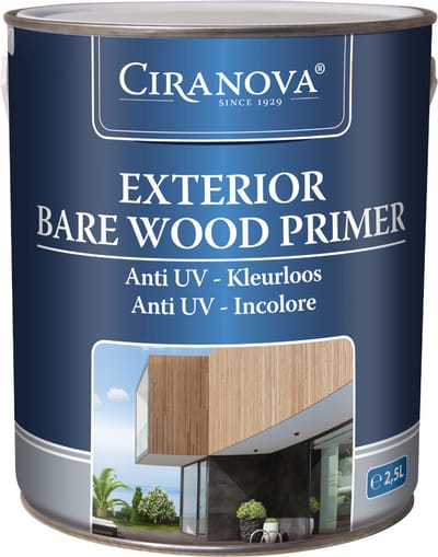 Ciranova Exterior Bare Wood Primer - 2,5 liter - Kleurloos - Beschermende Houtprimer