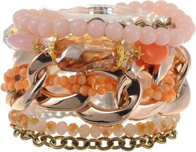 Behave - Armband - peach roze kralenmix - zomerstijl - 17,5 cm
