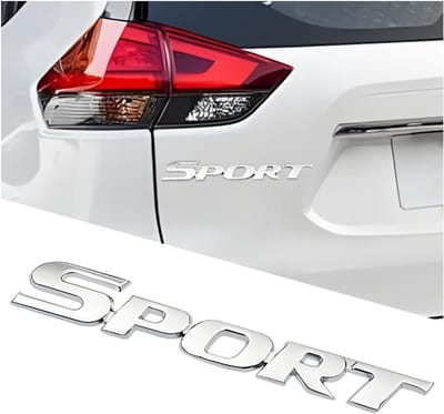 3D Metal Premium Car Trunk Emblem, Sports Logo Car Trunk Fender Badge, Car Sticker Metallic 3D Sticker (Silver) - ShopVlot