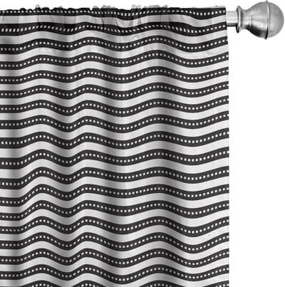 Gestreepte gordijnen – 2x75x175 cm – microvezel, halfdonker