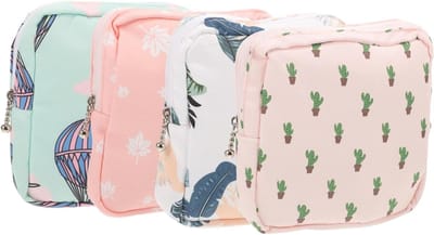 GLEAVI 4pcs Sanitary Napkin Pouch Sanitary Napkin Wallet Nursing Pillow Pouch Ladies Pad Pouch Sanitary Napkin Pouch Pouch For Sanitary Napkin Period Multifunctional Girl Metal Handbag