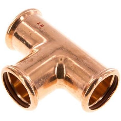 Tee Press Fitting - 35mm Persmof - Koperlegering