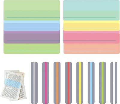 Leesstrips - Kleuren Overlays - Concentratie Verbeteren - Set van 16 Stuks - 19.4 x 8 cm - Pastelkleuren
