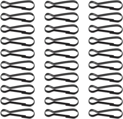 Pack van 100 Carabiner Haken, Veerclips voor Buitenactiviteiten, Herbruikbare Bevestigingshaken en Accessoires