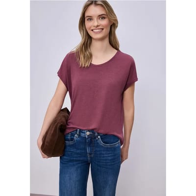 Shirt met overhangende schouders in linnenlook