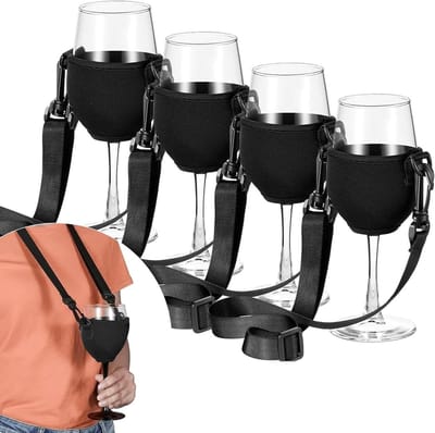 Houder voor wijnglazen met lanyard, ideaal voor feesten, picknicks en bruiloften, perfect cadeau voor wijnliefhebbers