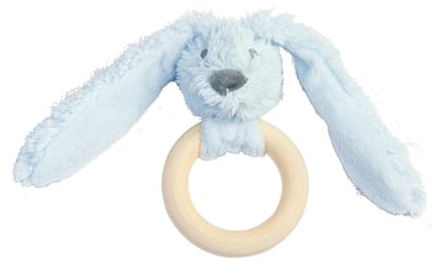 Happy Horse Konijn Richie Houten Bijtring - Blauw - Baby cadeau
