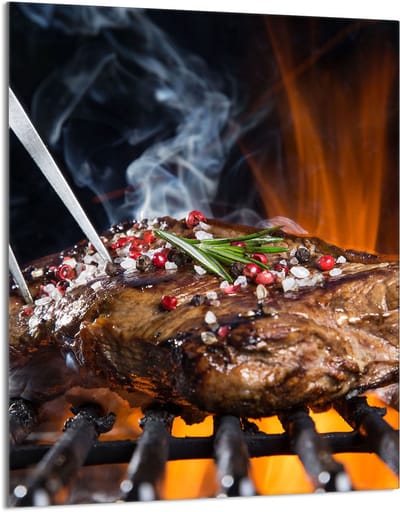 TMK ArtDeko Serie - Glazen Snijplank - 40x52 cm - Grill - Gehard Glas