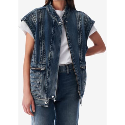 IRO Paris Odilae Jacket Authentic Blue Denim Size: 34 | Vests Outlet | Dames | Blauw