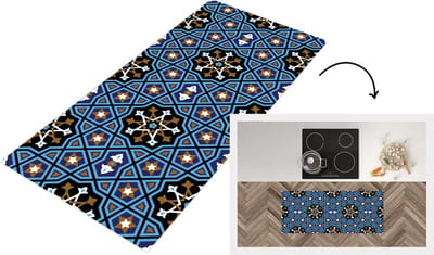 Keukenloper - Loper keuken - Mozaïek - Azië - Patronen - 120x50 cm - Keukenloper vinyl