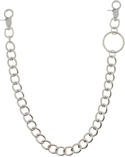 Zac's Alter Ego - 55 cm round links thick Portemonneeketting/broekketting - Zilverkleurig