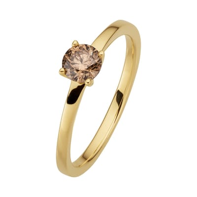 Orolino Ring 585/- Gelbgold 1 Brill. 0,50ct. braun