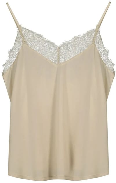 Only Lsuhoney Cupro Mouwloos T-shirt Beige XS Vrouw