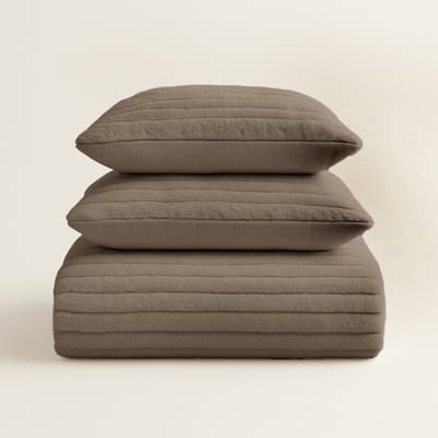 Teddy Dekbedovertrek 140x200/220 – Zacht & Warm – Chunky Rib – 1 Kussensloop 60x70 – Taupe – Y-NOT