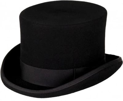 KIMU® Luxe Hoge Hoed Zwart - Hoog Model - Maat 55 - 100% Wol - Dames Vrouwen Kinderen - Tophat Wolvilt Hoedje Circus Bruidegom Bruiloft Detective Gangster Festival