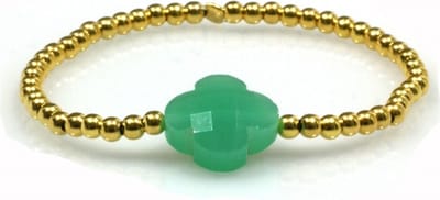 Heaven Eleven - 925 zilver vergulde met groene bloem
