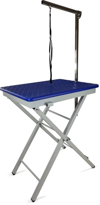 Topmast Trimtafel Showtime - Blauw - Verstelbaar - Inklapbare Trimtafels - 60 x 45 x 82 cm - Lichtgewicht Aluminium - Trimtafels voor honden - Met Trimarm