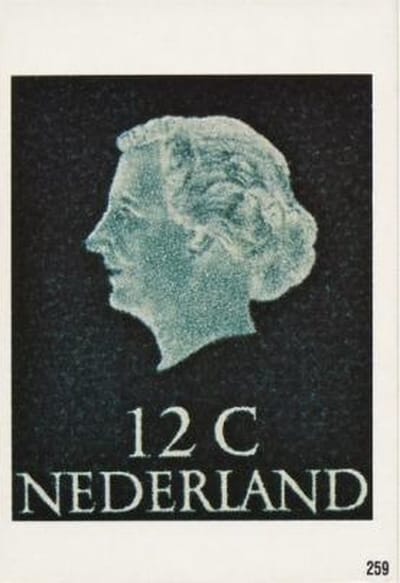 Briefkaart met afbeelding Koningin Juliana postzegel